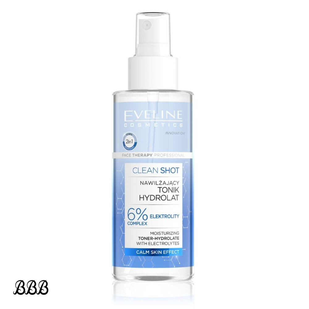 Eveline Clean Shot Moisturizing Toner Hydrolate with Electrolytes